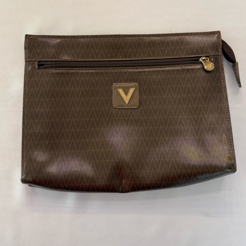 Valentino Vintage Clutch Bag Brown
